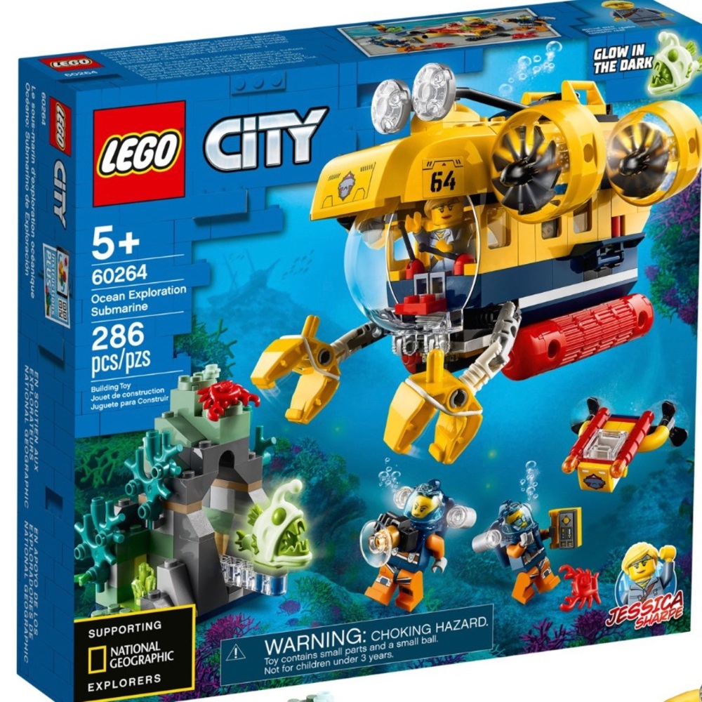 LEGO City Ocean Exploration Submarine 60264 Building Toy, 286 Pieces